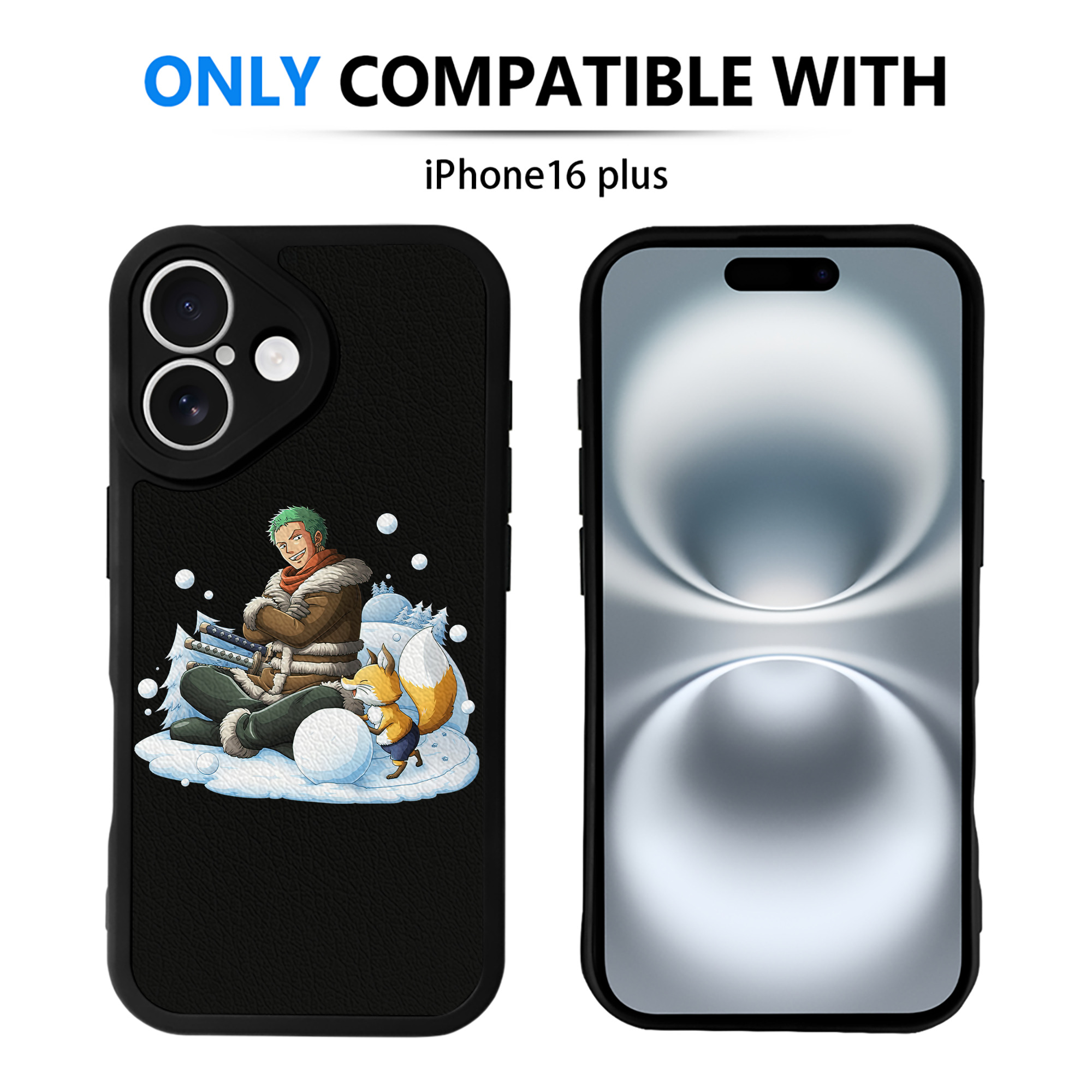 （画像用） ワンピース ロロノア・ゾロ ONE PIECE Roronoa Zoro 【iPhone 16シリーズ対応】シリコンスマホケース（レザー調） 材質：シリコン
